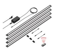 Set di 4 luci LED sottopensile SIRIS nero opaco con rilevatore di movimento