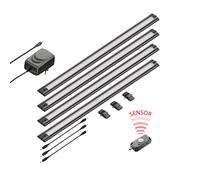 Set di 4 luci LED sottopensile SIRIS nero opaco con rilevatore di movimento
