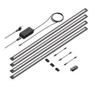 Set di 4 luci LED sottopensile SIRIS nero opaco con touch dimmer piatto da 90 cm [EEK: F]
