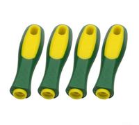 Set di 4 manici in gomma, design ergonomico per una presa comoda, lunghezza 110 mm, con foro rotondo e rettangolare, compatibile con lime in metallo, raspe per legno, (foro rotondo)