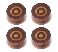 Set di 4 manopole di controllo colorate per chitarra, stile cappello a cilindro per LP per chitarre elettriche SG, parti di ricambio per tono del volume (marrone)