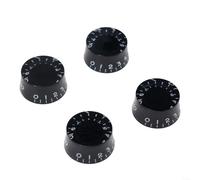 Set di 4 manopole di controllo colorate per chitarra, stile cappello a cilindro per LP per chitarre elettriche SG, parti di ricambio per tono del volume (nere)