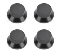 Set di 4 manopole per chitarra in metallo di alta qualità, manopole di controllo del volume e del tono per chitarra elettrica in stile ST, potenziometro da 6 mm, parti di ricambio (Argento) (Nero)