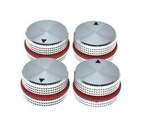 Set di 4 manopole per potenziometri in alluminio a vite, 25 x 15,5 mm, in metallo, universali con indicatore per chitarra, basso, pedale effetto, amplificatori audio, argento con anello rosso