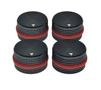 Set di 4 manopole potenziometro a vite in alluminio, 25 x 15,5 mm, metallo, universale con indicatore per chitarra, basso