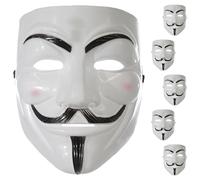 Set di 4 maschere per Halloween, colore argento e oro, 16,5 x 14,5 cm, semimaschere per cosplay, teschio, costume horror (set da 6 maschere Vendetta)