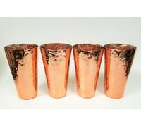 Set Di 4 Metallico Rame, Oro Rosa + Riflettente Bere, Multiuso, Tumbler Vetro