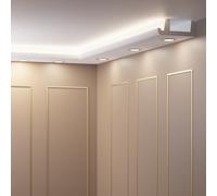 4 Metri Set per Deckenbeleuchtung- LED Listini di Stucco IN Bianco
