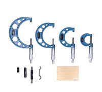 Set di 4 Micrometri Esterni Alta Precisione, Strumenti di Misura in Metallo 25/50/75/100MM 0,01MM - Misurazione Precisa, Marcatura Laser, Ideale per Componenti di Precisione