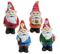 Set Di 4 Mini Giardino Gnomi - Pianta da Giardino Vaso Prato Ornamento