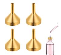 Set di 4 mini imbuti in alluminio, in metallo, piccolo imbuto per riempire oli essenziali, riempire piccole bottiglie, dosare profumi, sabbia (18 mm x 22 mm oro)