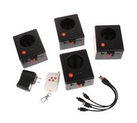 Set di 4 mini macchine piro senza fili, fuochi d'artificio a fontana fredda, cassaforte per interni, riutilizzabili, con telecomando per feste DJ.