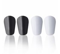 Set di 4 Mini Parastinchi da Calcio, 8x5 cm, Ultra Leggeri e Protettivi, Adatti per Uomini, Donne, Ragazzi e Ragazze, per Soccer, Futsal e Calcio Indoor, Colori Nero e Bianco