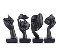 Set di 4 mini statuette astratte con viso artistico per la casa, piccole statue decorative per decorare la camera da letto delle donne, libreria, scrivania, supporto TV, tavolino da caffè, libreria