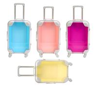 Set di 4 mini valigie per bambini, bagaglio giocattolo con guscio trasparente, custodia da viaggio in miniatura per bomboniere, gioielli e mini oggetti da collezione, ideale per età 7-14 anni, include