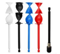 Set di 4 miscelatori per vernice con asta di prolunga da 15 cm, miscelatore esagonale in resina epossidica da 0,6 cm per trapano, palette di miscelazione in plastica, per malta per malta, design a
