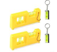 Set di 4 misuratori magnetici per mini livella a bolla d'aria con forte base magnetica per tubi metallici, condotti fai da te, lavorazione del legno, attività di edilizia, giallo e blu, 2 x 4,5 cm (4
