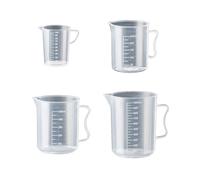 Set di 4 misurini in plastica con scala graduata, misurino accurato per liquidi e ingredienti, strumento da cucina, set di misurini in plastica
