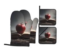 Set di 4 modelli HHGFASD on the book con fodera morbida e isolamento spesso per cucina e barbecue all'aperto