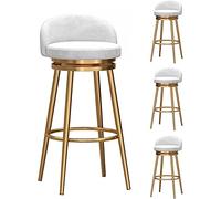 Set di 4 moderni sgabelli da bar bianchi con schienale e poggiapiedi, sedie girevoli da cucina a isola/bar, design elegante e confortevole, per uso domestico e commerciale