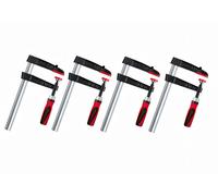 set di 4 morsetti a vite in ghisa malleabile da 100 e 250 mm small red