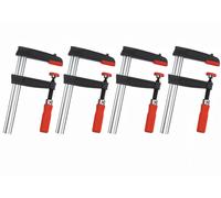 set di 4 morsetti a vite in ghisa malleabile da 120 e 300 mm small red