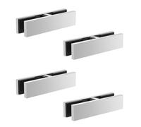 Set di 4 morsetti in acciaio inox 304 per ringhiera, piscina, recinzione, connettore di supporto per scale, balconi, terrazze e terrazze, finitura argento a 180 gradi