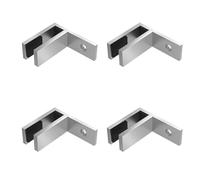 Set di 4 morsetti in acciaio inox 304 per ringhiera piscina recinzione connettore di supporto per scale, balconi, terrazze e ponti, morsetto a F argento