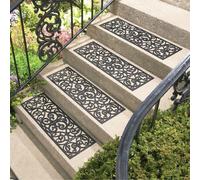 Set Di 4 Nero Rotolo Farfalla Gomma Resistente Veranda Patio Gradini per Scale