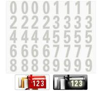 Set di 4 numeri riflettenti bianchi per cassetta postale, 40 pezzi, 5 cm, con linguette adesive per cassette postali, indirizzi, segni, porte, auto, camion, accessori per cassette postali e hardware