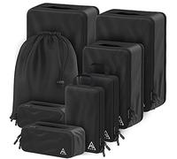 Set di 4 o 8 cubi da viaggio a compressione, salvaspazio, design brevettato HybridMax a doppia capacità, cubi comprimibili di lusso per valigia, per viaggi, grandi, piccoli e medi, 8-piece