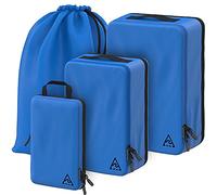 Set di 4 o 8 cubi da viaggio a compressione, salvaspazio, design brevettato HybridMax a doppia capacità, cubi comprimibili di lusso per valigia, per viaggi, grandi, piccoli e medi, 4-piece
