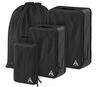 Set di 4 o 8 cubi da viaggio a compressione, salvaspazio, design brevettato HybridMax a doppia capacità, cubi comprimibili di lusso per valigia, per viaggi, grandi, piccoli e medi, 4-piece
