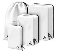 Set di 4 o 8 cubi da viaggio a compressione, salvaspazio, design brevettato HybridMax a doppia capacità, cubi comprimibili di lusso per valigia, per viaggi, grandi, piccoli e medi, 4-piece