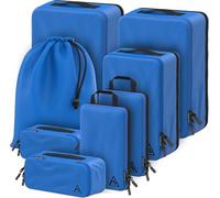 Set di 4 o 8 cubi da viaggio a compressione, salvaspazio, design brevettato HybridMax a doppia capacità, cubi comprimibili di lusso per valigia, per viaggi, grandi, piccoli e medi, 8-piece