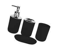 Set di 4 organizer da bagno per spazzolino da denti, dispenser di sapone, accessori da bagno bianchi moderni, decori da bancone, portasapone e dispenser di liquidi