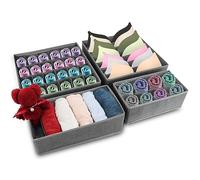 Set di 4 Organizer per cassetti, Organizer per Biancheria Intima,Armadio Divisori Pieghevole Storage Box Cassetto Organizzator Usato per Biancheria Intima, Reggiseni, Calze, Cravatte，Fazzoletti