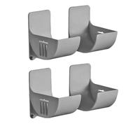 Set di 4 organizer per sacchetti della spazzatura da parete, autoadesivi, in plastica, per la cucina, non richiede punzonatura (grigio)