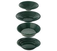 Set di 4 padelle dorate di colore verde utilizzate per miniere e setacciatura, adatte per filtrare in fiumi e acque Kit minerario per principianti