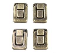Set di 4 paia di cerniere in ferro vintage per portagioie e valigie, chiusura a morsetto antichi (M verde bronzo)