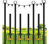 Set di 4 pali luminosi in metallo esterno da 2,9 m con forchetta palo