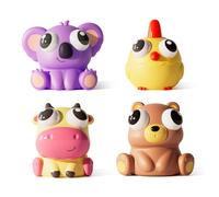 Set di 4 palline antistress per bambini, design animale, anti-stress, divertenti palline antistress, giocattoli per il relax per ufficio, scuola, casa, messa a fuoco e divertimento