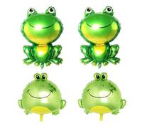 Set di 4 palloncini in alluminio con rana cartone animato, simpatici animali per bambini, giocattoli gonfiabili creativi, decorazione per feste di compleanno, 2 grandi e 2 piccoli