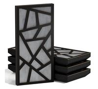 Set di 4 pannelli acustici decorativi stretti con tessuto vellutato | 50x25cm | Controllo del rumore e riduzione dell'eco | Assorbimento e diffusione sonora | [SKYROSS-F -Nero | Grigio]