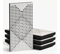 Set di 4 pannelli acustici decorativi stretti con tessuto vellutato | 50x25cm | Controllo del rumore e riduzione dell'eco | Assorbimento e diffusione sonora | [WILDS-F -Bianco | Nero]