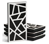 Set di 4 pannelli acustici decorativi stretti con tessuto vellutato | 50x25cm | Controllo del rumore e riduzione dell'eco | Assorbimento e diffusione sonora | [SKYROSS-F -Bianco | Nero]