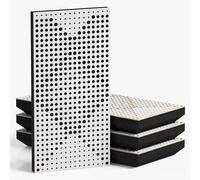 Set di 4 pannelli acustici decorativi stretti con tessuto vellutato | 50x25cm | Controllo del rumore e riduzione dell'eco | Assorbimento e diffusione sonora | [WILDS-F -Bianco | Marrone]