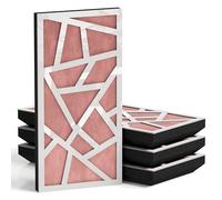 Set di 4 pannelli acustici decorativi stretti con tessuto vellutato | 50x25cm | Controllo del rumore e riduzione dell'eco | Assorbimento e diffusione sonora | [SKYROSS-F -Plastica bianca | Rosa]