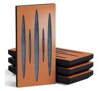 Set di 4 pannelli acustici decorativi stretti con tessuto vellutato | 50x25cm | Controllo del rumore e riduzione dell'eco | Assorbimento e diffusione sonora | [PULSAR-F -Ciliegio | Blu]