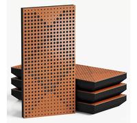 Set di 4 pannelli acustici decorativi stretti con tessuto vellutato | 50x25cm | Controllo del rumore e riduzione dell'eco | Assorbimento e diffusione sonora | [WILDS-F -Ciliegio | Blu]